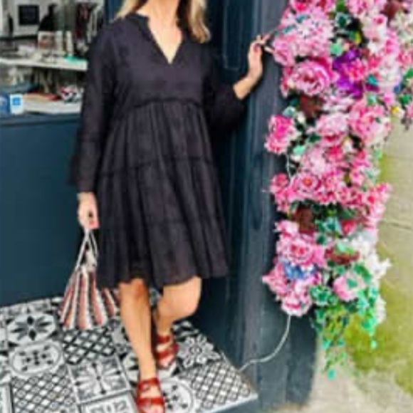 MAISON HOTEL Dennis Short Tiered Embroidered Dress in Ivory - Picture 10 of 12